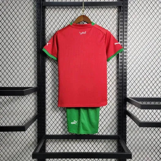 "Camisa Marrocos Home 22/23 - Torcedor Infantil Vermelha Verde - Netmantos"