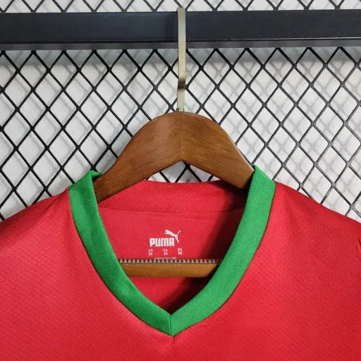 "Camisa Marrocos Home 22/23 - Torcedor Infantil Vermelha Verde - Netmantos"