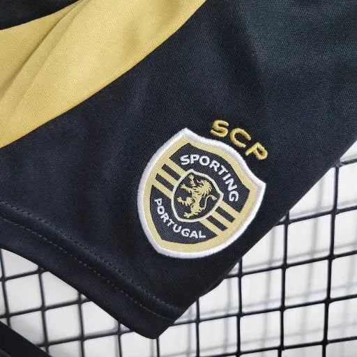"Camisa Sporting Away II 23/24 - Torcedor Infantil Preta CR7 - Netmantos"