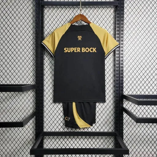 "Camisa Sporting Away II 23/24 - Torcedor Infantil Preta CR7 - Netmantos"