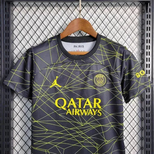 "Camisa PSG Away V 23/24 - Torcedor Infantil Preta e Amarela - Netmantos"