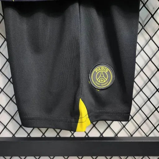 "Camisa PSG Away V 23/24 - Torcedor Infantil Preta e Amarela - Netmantos"