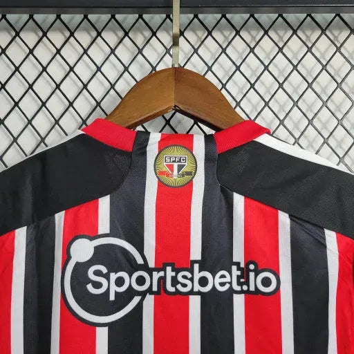 "Camisa São Paulo Away 23/24 - Torcedor Infantil Preta e Vermelha - Netmantos"