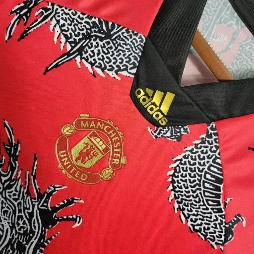 "Camisa Manchester United Dragão China Retrô 19/20- Torcedor Masculina Vermelha e Cinza - Netmantos"