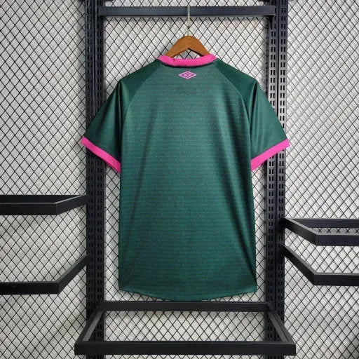 "Camisa Fluminense Away II 23/24 - Torcedor Masculina Verde e Rosa + Patches Libertadores - Netmantos"