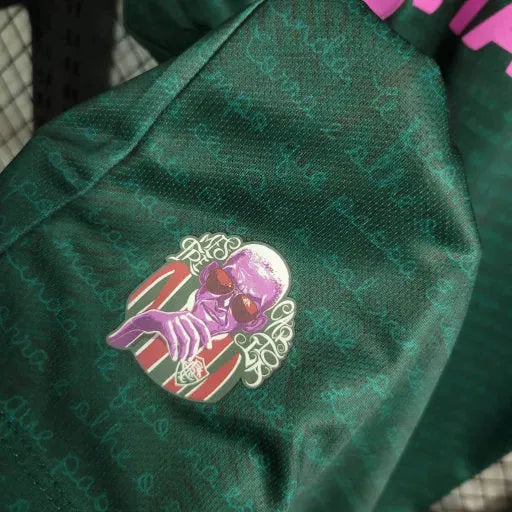"Camisa Fluminense Away II 23/24 - Torcedor Masculina Verde e Rosa + Patches Libertadores - Netmantos"