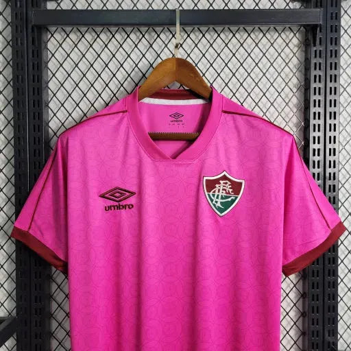 "Camisa Fluminense 23/24 - Torcedor Masculina Rosa + Patches Libertadores - Netmantos"