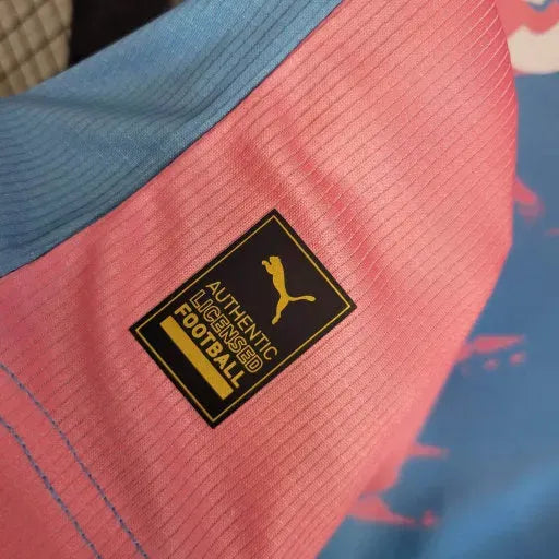 "Camisa Palmeiras Edição Comemorativa 23/24 - Torcedor Masculina Azul e Rosa - Netmantos"