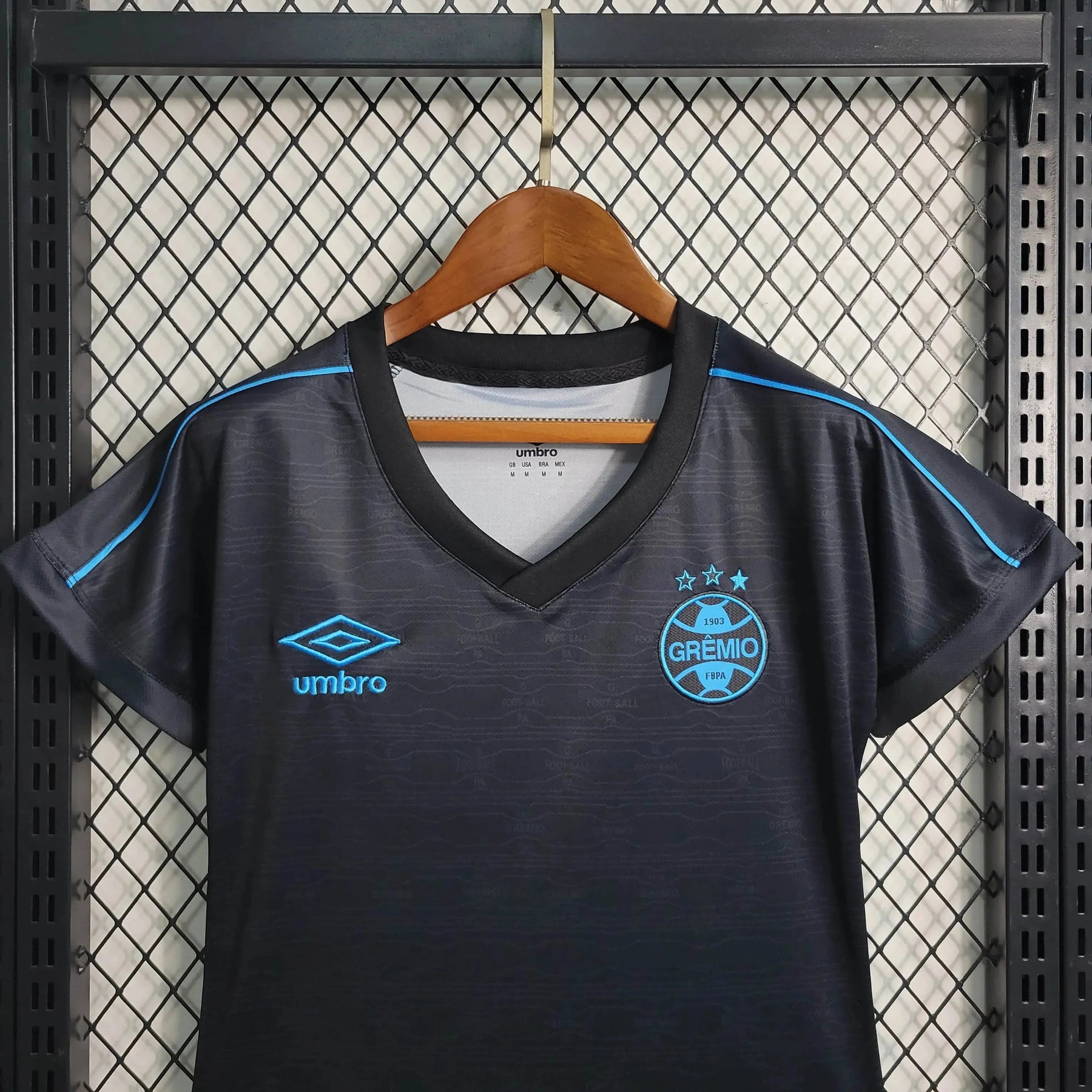 "Camisa Grêmio Away II 23/24 - Torcedor Feminina Preta e Azul - Netmantos"