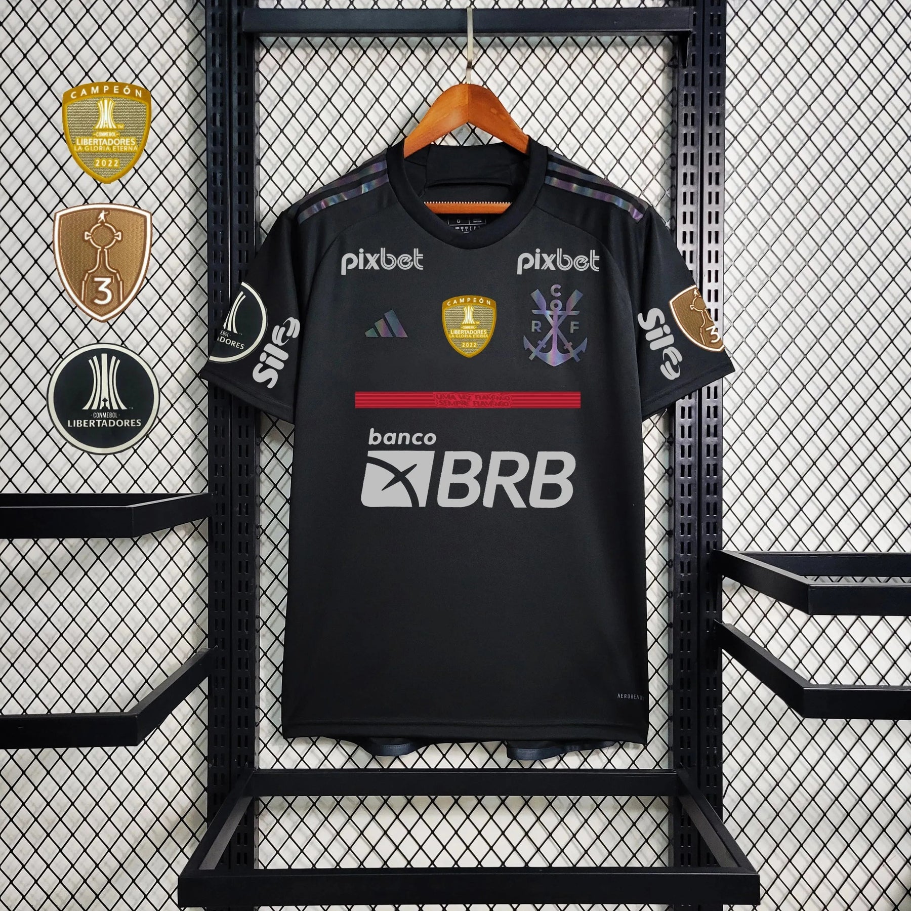 "Camisa Flamengo Third Away 23/24 - Torcedor Masculina Refletiva Preta - Netmantos"