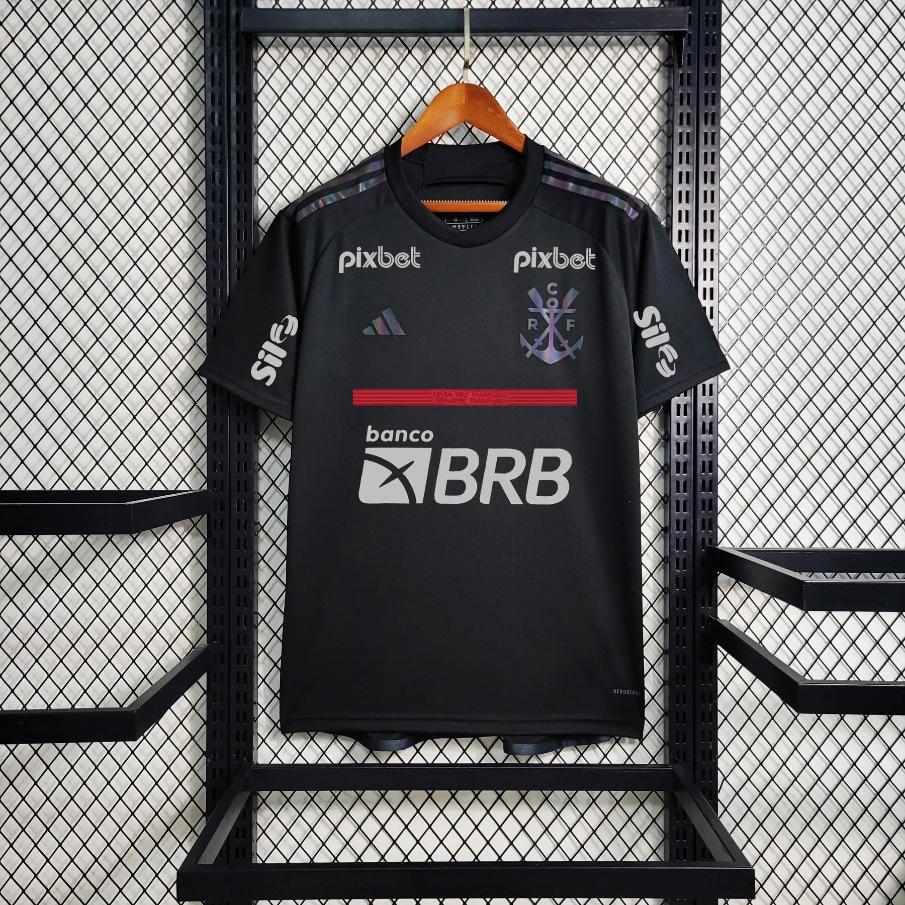 "Camisa Flamengo Third Away 23/24 - Torcedor Masculina Refletiva Preta - Netmantos"
