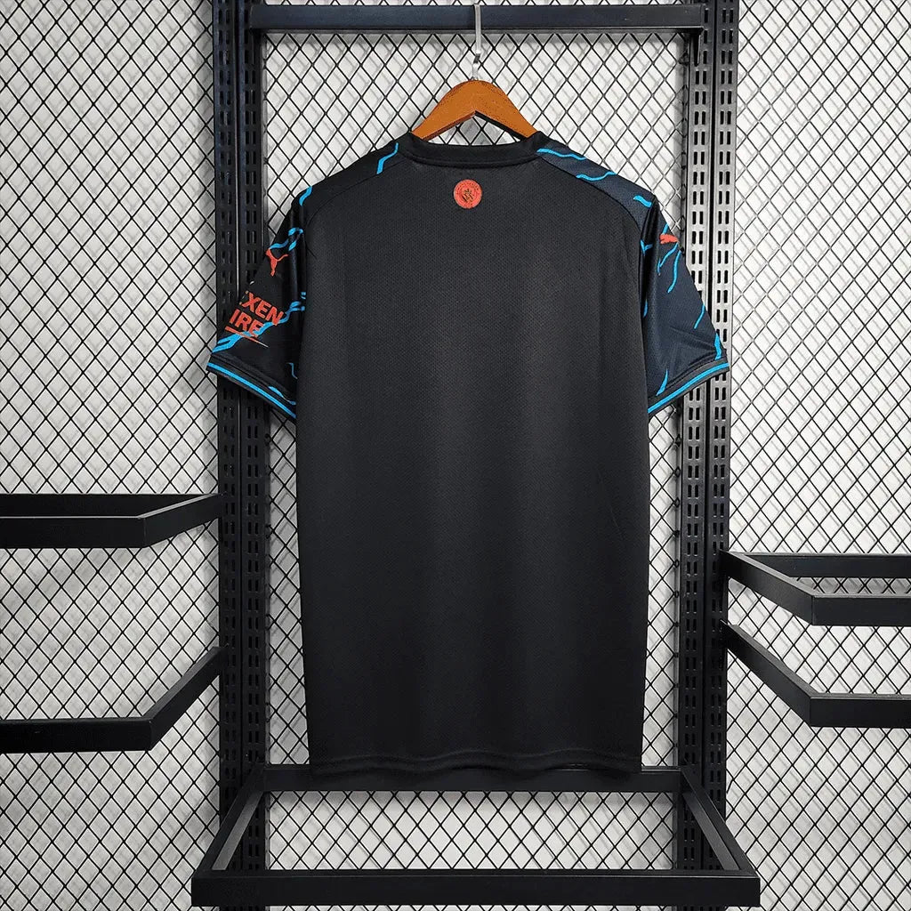 "Camisa Manchester City Treino 23/24 - Torcedor Masculina Preta e Azul - Netmantos"
