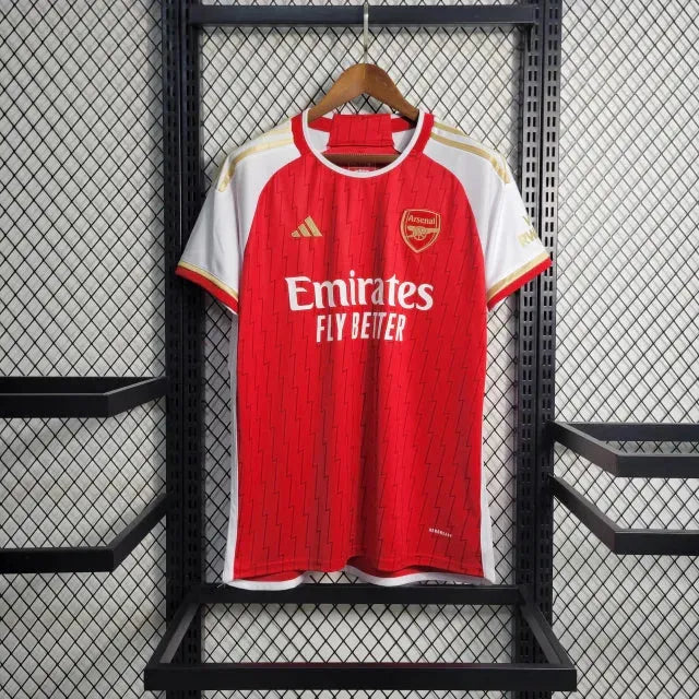 "Camisa Arsenal Home 23/24 - Torcedor Masculina Vermelha e Dourada - Netmantos"