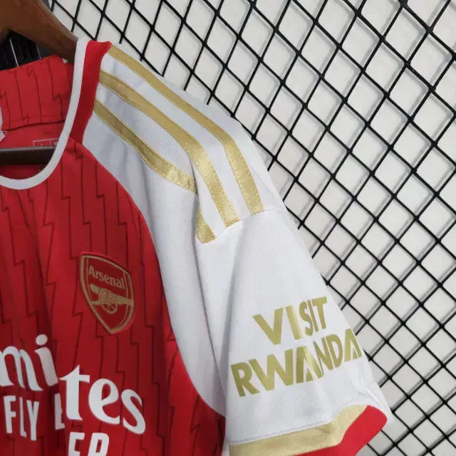 "Camisa Arsenal Home 23/24 - Torcedor Masculina Vermelha e Dourada - Netmantos"