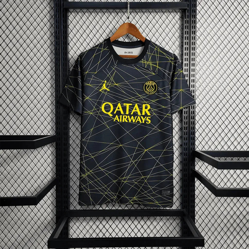 "Camisa PSG V Away 23/24 - Torcedor Masculina Preta e Amarela - Netmantos"