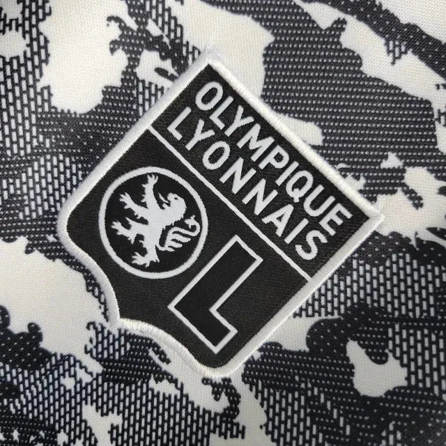 "Camisa Lyon Away 22/23 - Torcedor Masculina Preta e Branca - Netmantos"