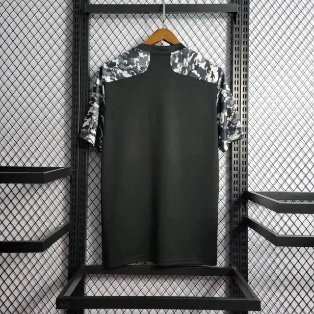 "Camisa Lyon Away 22/23 - Torcedor Masculina Preta e Branca - Netmantos"
