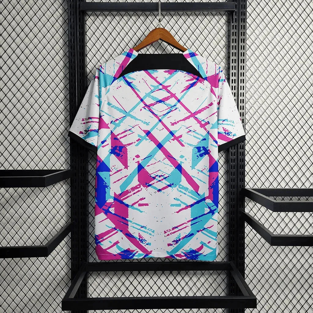 "Camisa Barcelona Treino Jersey 23/24 - Torcedor Masculina Branca e Rosa - Netmantos"