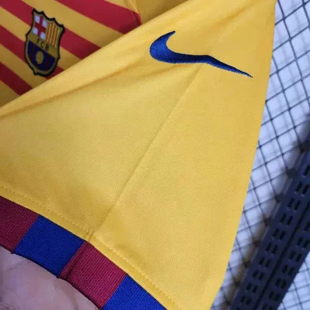 "Camisa Barcelona IV Away 23/24 - Torcedor Masculina Amarela - Netmantos"