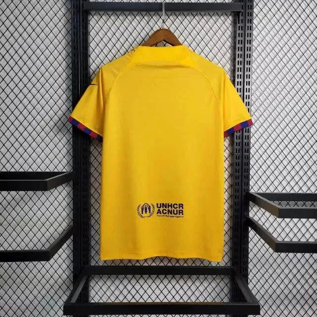 "Camisa Barcelona IV Away 23/24 - Torcedor Masculina Amarela - Netmantos"