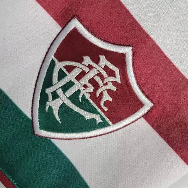 "Camisa Fluminense Away 23/24 - Torcedor Masculina Branca + Patches Libertadores - Netmantos"