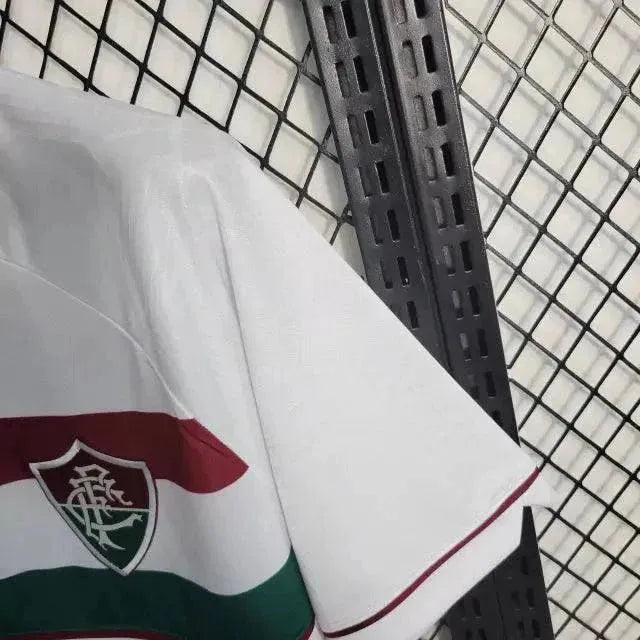 "Camisa Fluminense Away 23/24 - Torcedor Masculina Branca + Patches Libertadores - Netmantos"