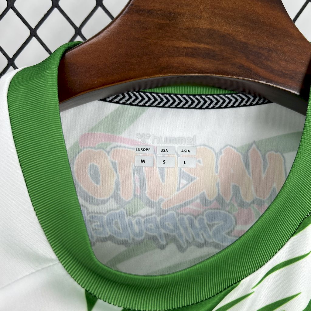 "Camisa Real Betis Naruto 25/26 - Torcedor Masculina Branca e Verde - Netmantos"