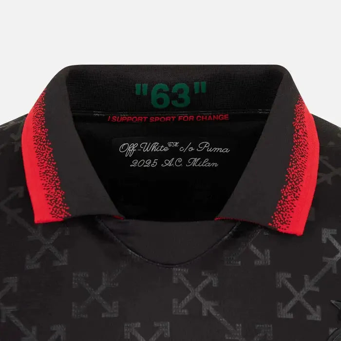 Camisa AC Milan x Off-White™ Fourth 25/26 - Torcedor Masculina Preta - Netmantos