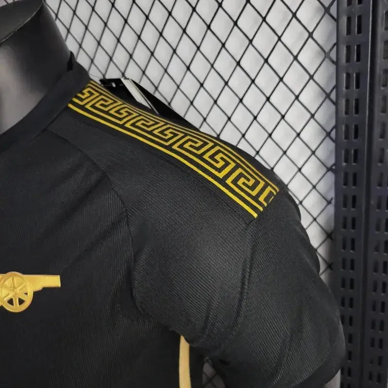 Camisa Arsenal VERSACE 24/25 - Jogador Masculina Preta - Netmantos