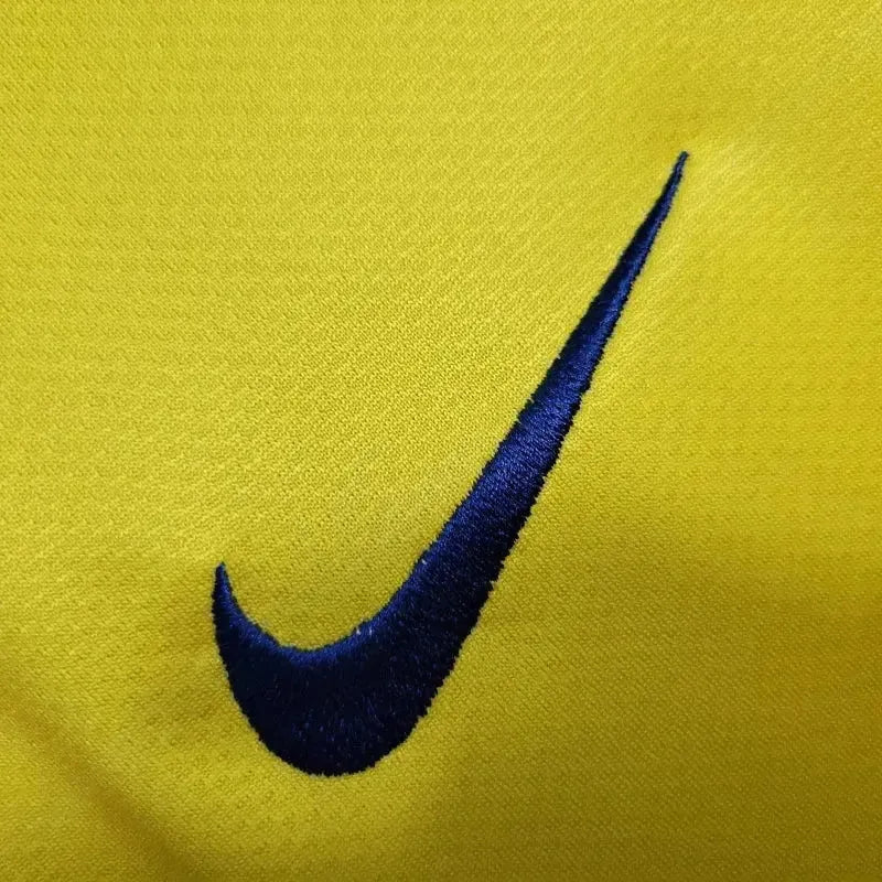 Camisa Barcelona Away Retrô 2008/09 - Torcedor Masculina Amarela Manga Longa - Netmantos
