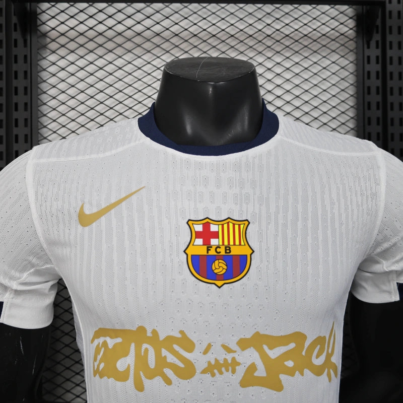 Maglia TRAVIS SCOTT 25/26 Barcellona - Uomo Bianco e Oro