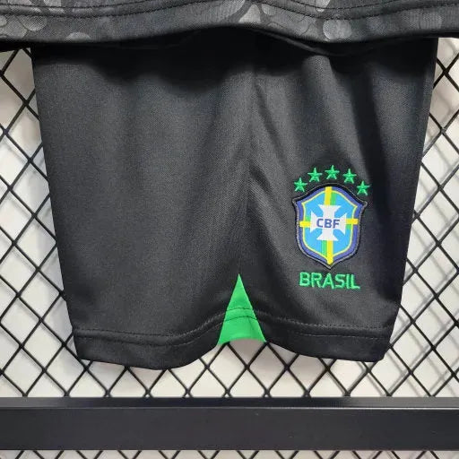 Camisa Brasil Leopardo 22/23 - Torcedor Infantil Preta e Verde - Netmantos