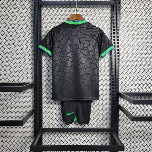 Camisa Brasil Leopardo 22/23 - Torcedor Infantil Preta e Verde - Netmantos