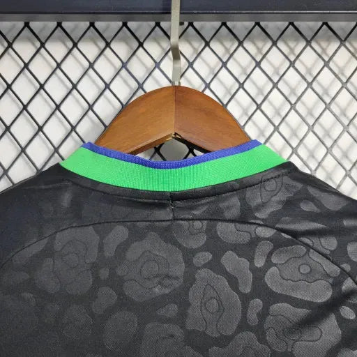Camisa Brasil Leopardo 22/23 - Torcedor Infantil Preta e Verde - Netmantos