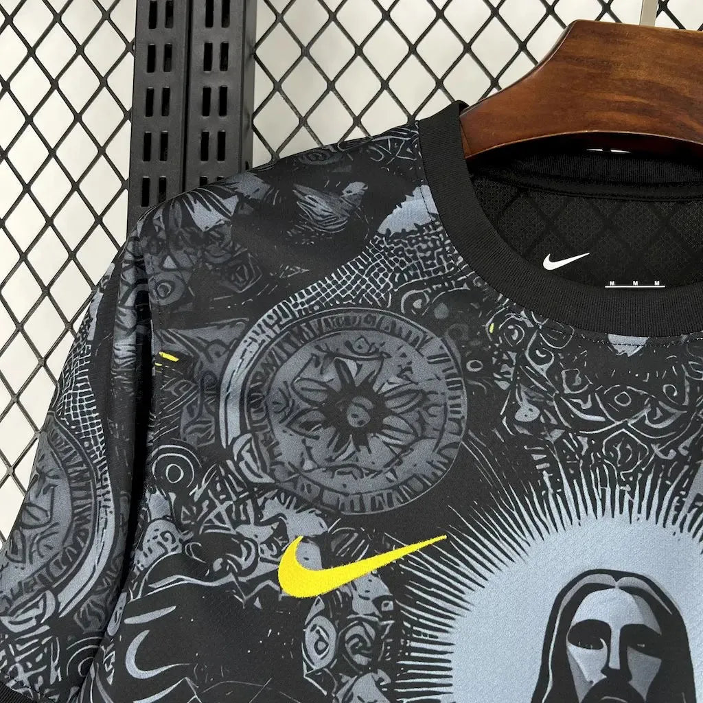 Camisa Brasil x STUSSY Cristo Redentor - Torcedor Masculina Preta - Netmantos