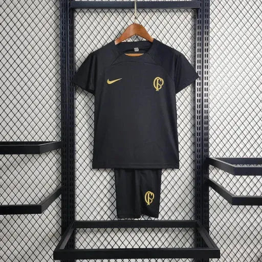 Camisa Timão Treino 23/24 - Torcedor Infantil Preta - Netmantos