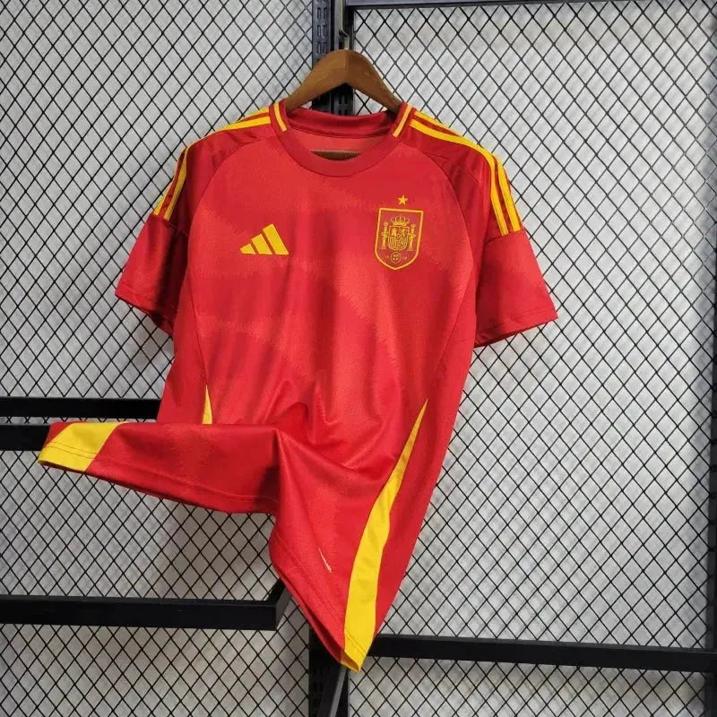 Camisa Espanha Home 24/25 - Torcedor Masculina Vermelha e Amarela - Netmantos