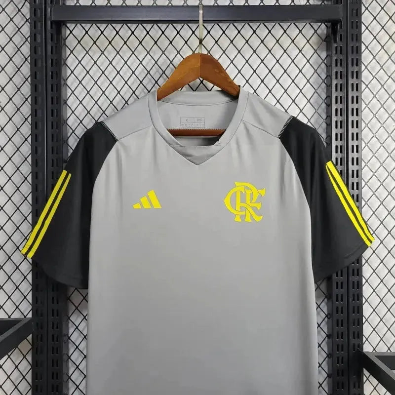 Camisa Flamengo Treino 24/25 - Torcedor Masculina Cinza, Amarela e Preta - Netmantos