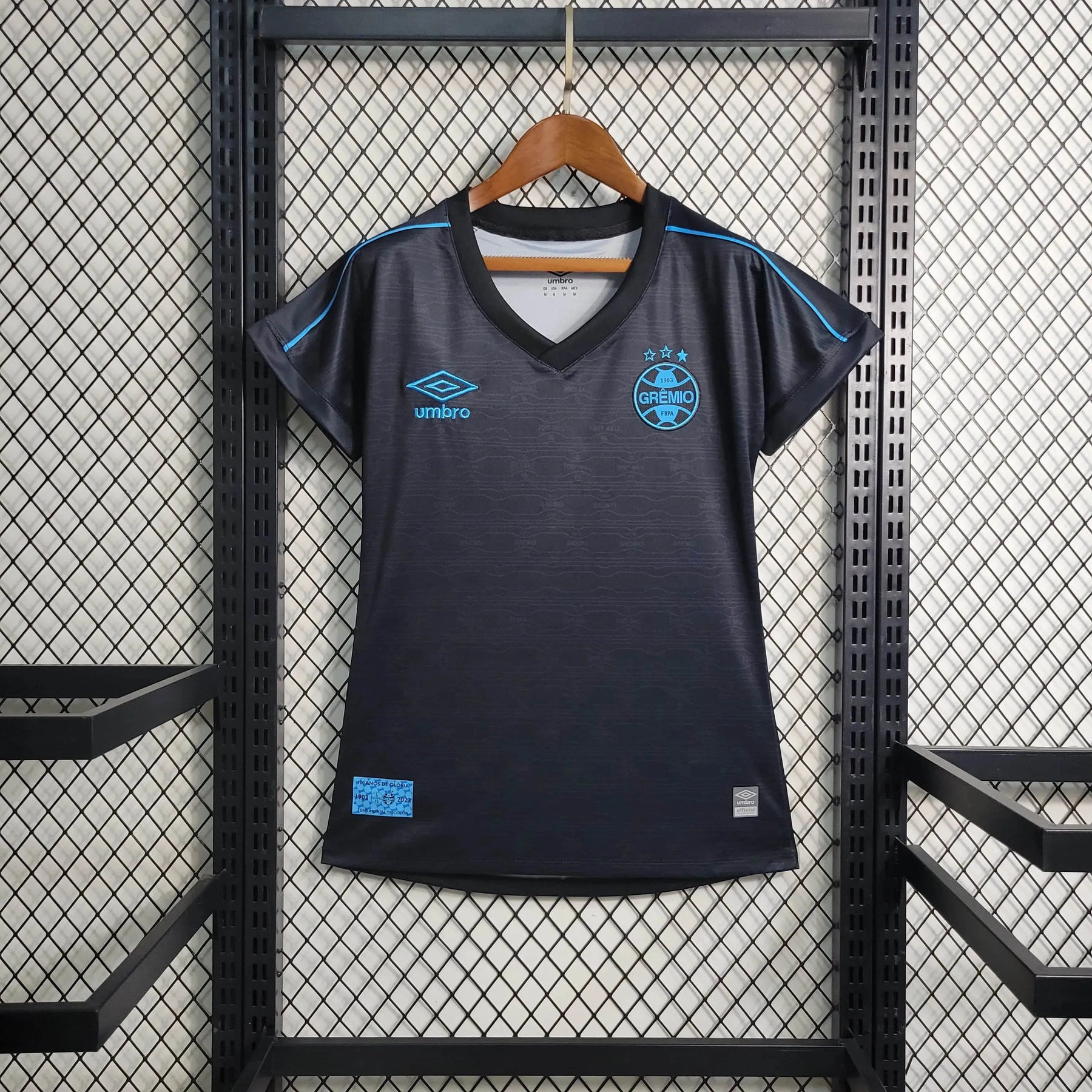 Camisa Grêmio Away II 23/24 - Torcedor Feminina Preta e Azul - Netmantos