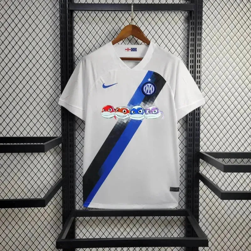 Camisa Inter de Milão Away 23/24 - Torcedor Masculina Branca + Patrocínio Tartarugas Ninja - Netmantos