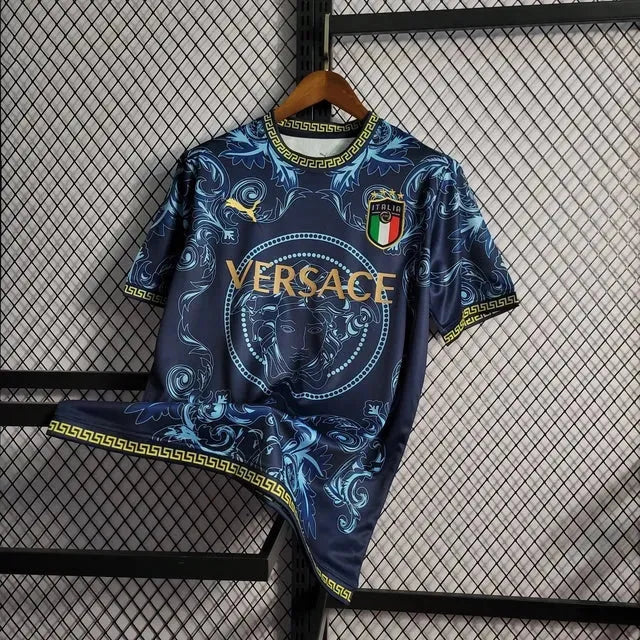 Camisa Itália x Versace 23/24- Torcedor Masculina Azul - Netmantos
