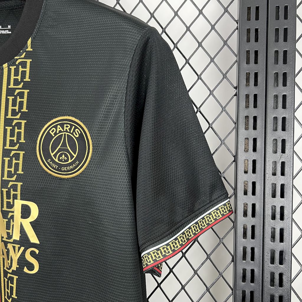 PSG Special Edition 25/26 Men's Fan Shirt Black and Gold