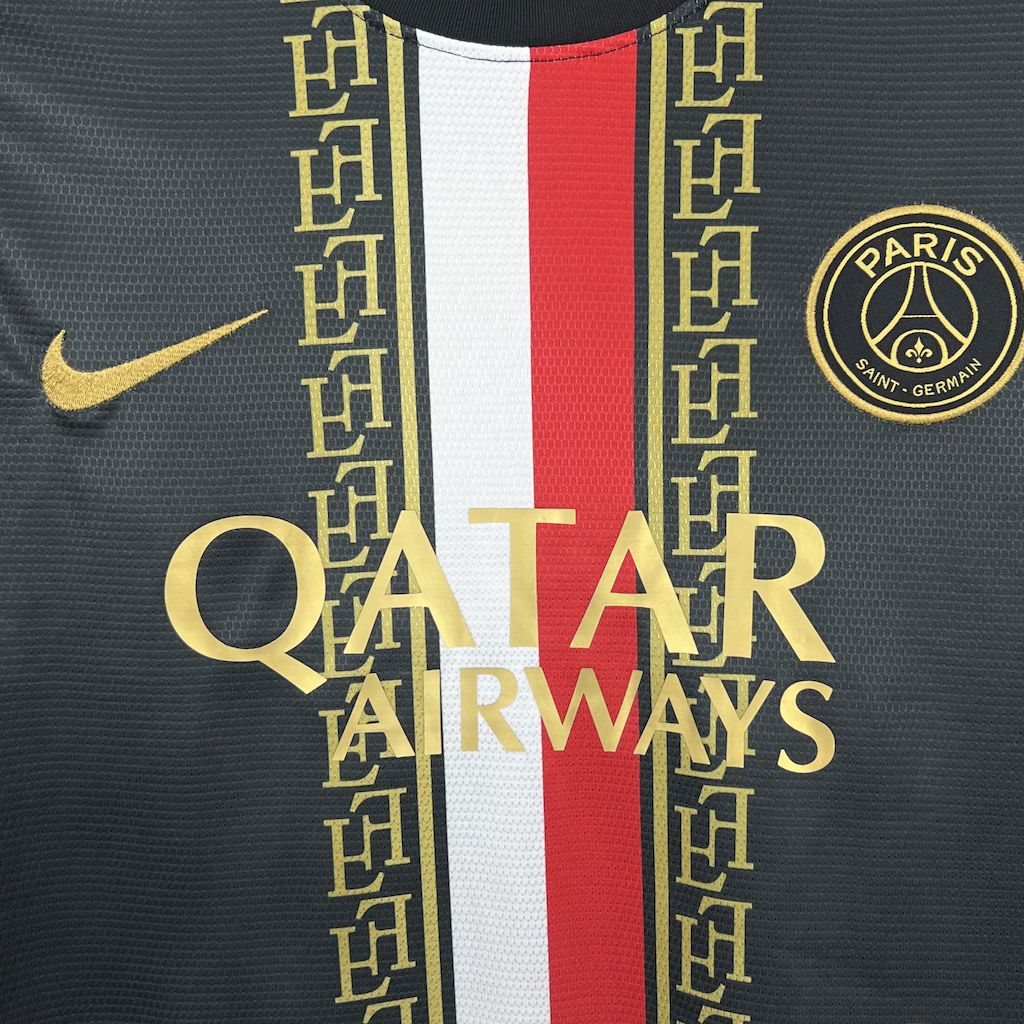 PSG Special Edition 25/26 Men's Fan Shirt Black and Gold