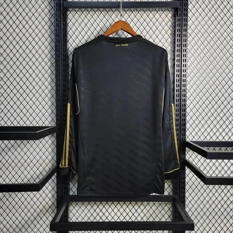 Camisa Real Madrid Away Retrô 2011/12 - Torcedor Masculina Preta Manga Longa - Netmantos