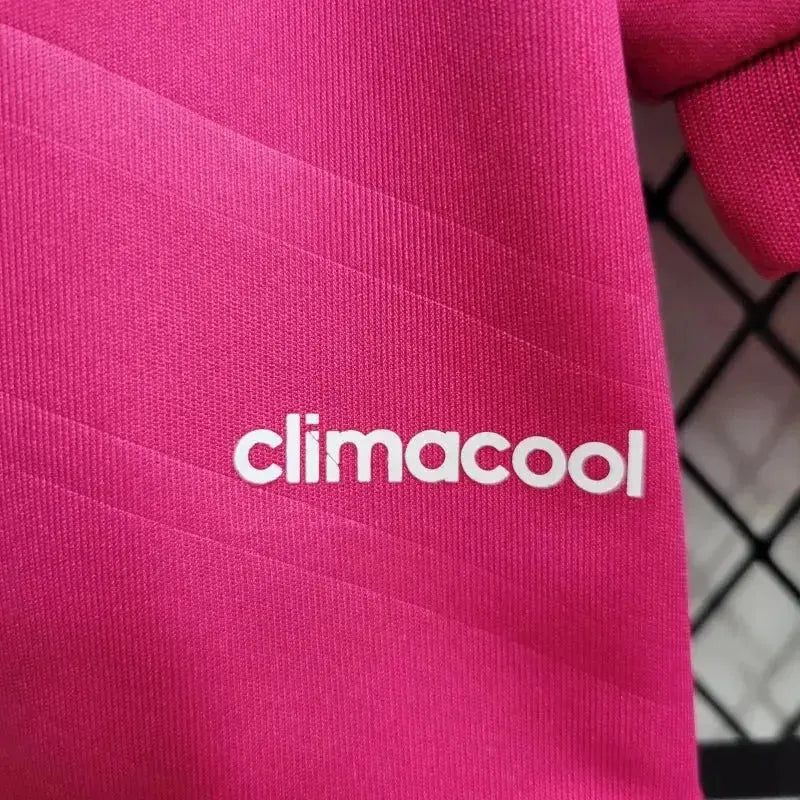Camisa Real Madrid Away Retrô 2014/15 - Torcedor Masculina Rosa Manga Longa - Netmantos
