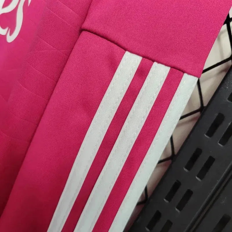 Camisa Real Madrid Away Retrô 2014/15 - Torcedor Masculina Rosa Manga Longa - Netmantos