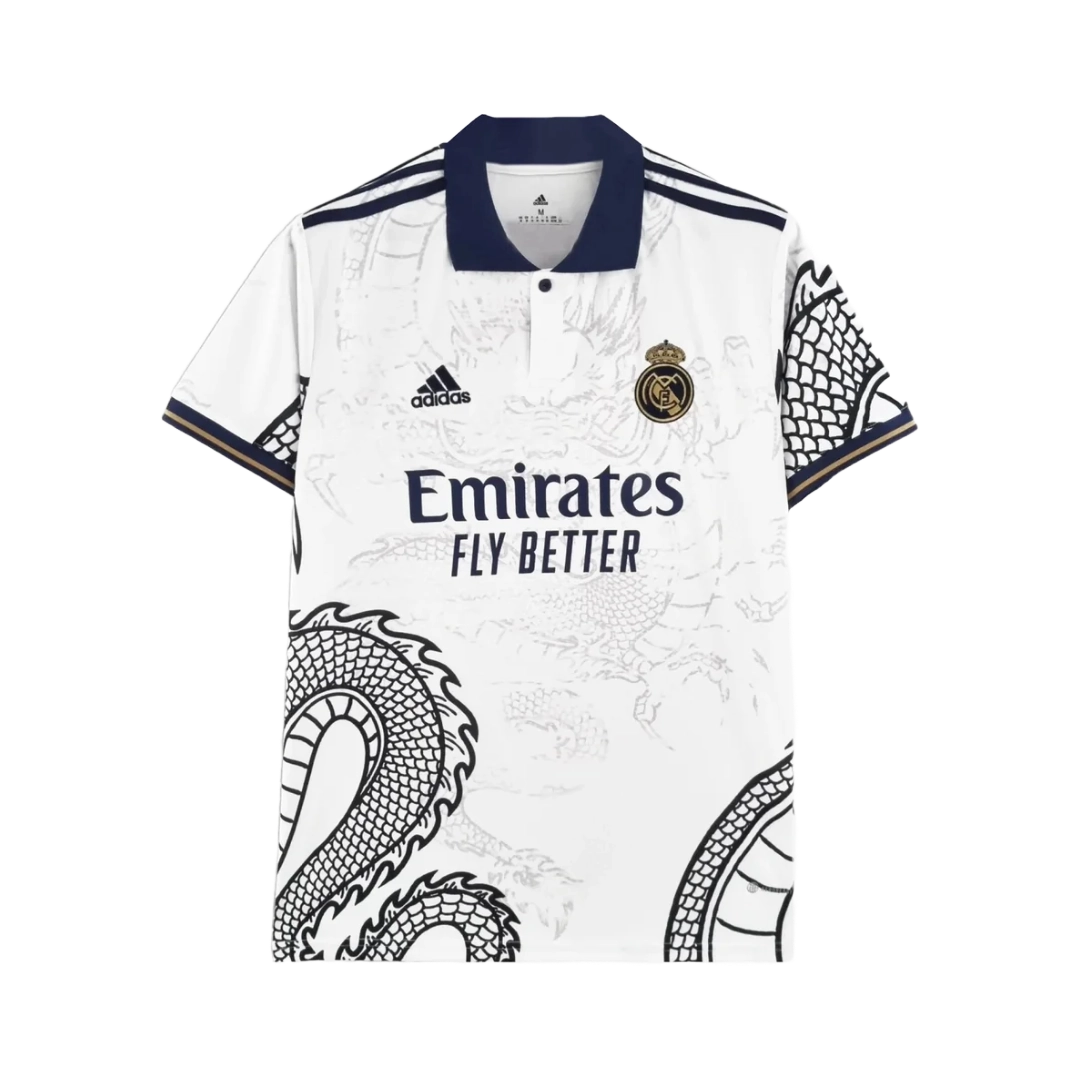 Real Madrid Hello Kitty Chinese Dragon 24/25 Shirt - Men's White Fan Shirt