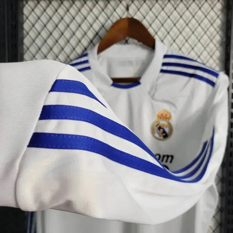 Camisa Real Madrid Home Retrô 2010/11 - Torcedor Masculina Branca Manga Longa - Netmantos
