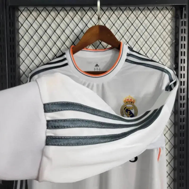 Camisa Real Madrid Home Retrô 2013/14 - Torcedor Masculina Branca Manga Longa - Netmantos