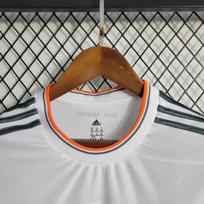 Camisa Real Madrid Home Retrô 2013/14 - Torcedor Masculina Branca Manga Longa - Netmantos